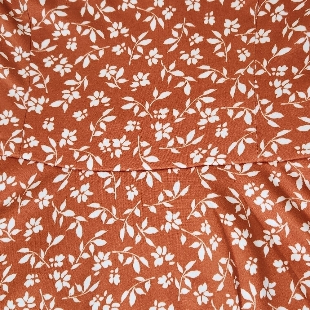 NWOT The General Good Strappy Brushed Knit Dress Rust Orange and White S… - Picture 11 of 14